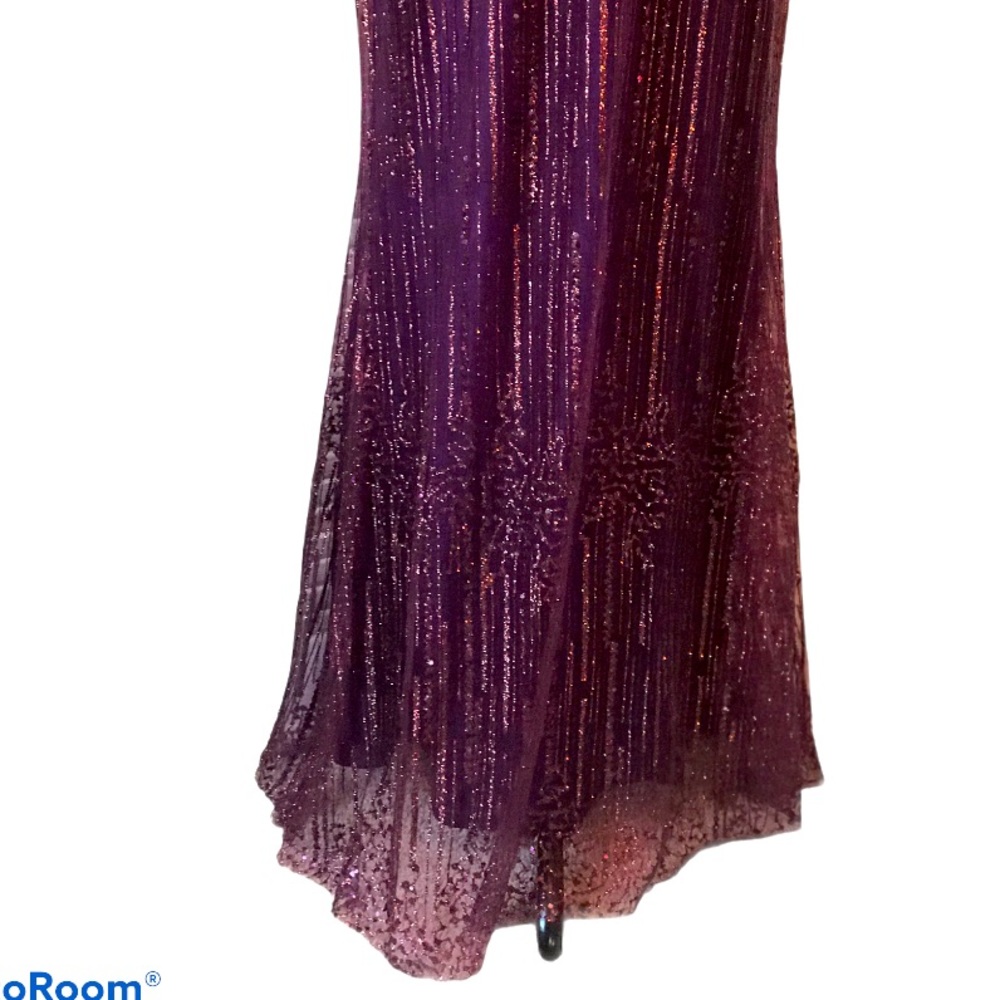 🍁PLUM FISHTAIL FORMAL GOWN WITH GLITTER - Picture 5 of 8